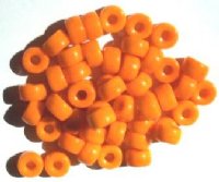 50 6x9mm Opaque Orange Glass Crow Beads
